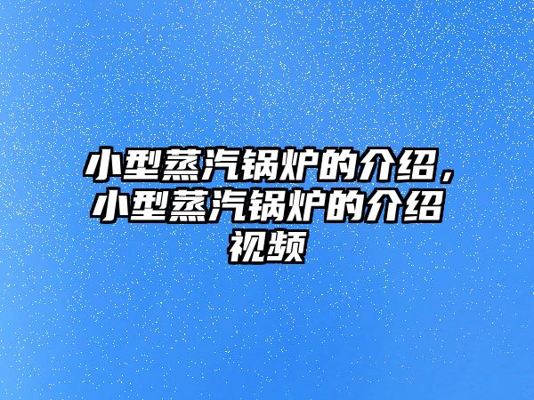 小型蒸汽鍋爐的介紹，小型蒸汽鍋爐的介紹視頻