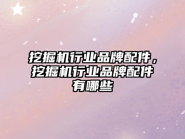 挖掘機行業(yè)品牌配件，挖掘機行業(yè)品牌配件有哪些