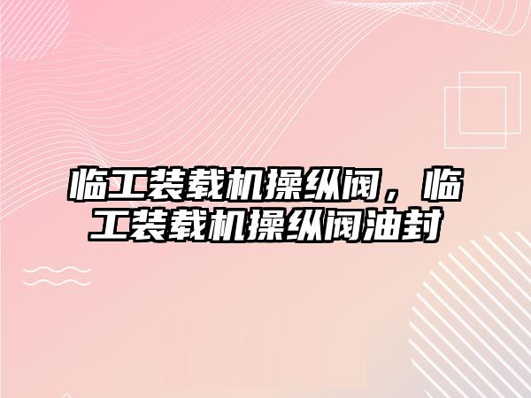 臨工裝載機操縱閥，臨工裝載機操縱閥油封