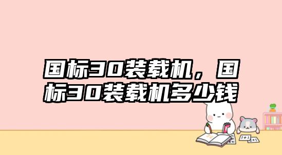 國(guó)標(biāo)30裝載機(jī)，國(guó)標(biāo)30裝載機(jī)多少錢