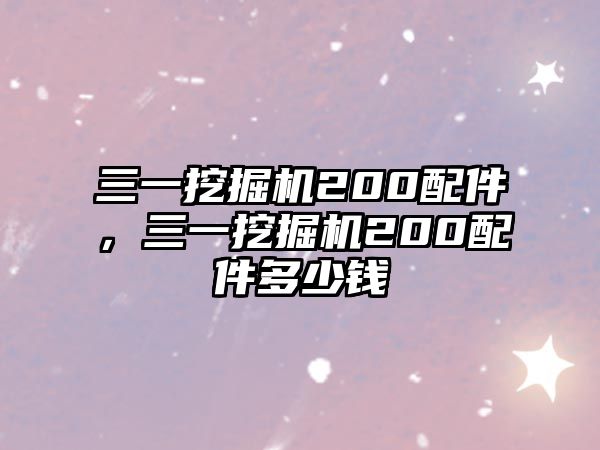 三一挖掘機(jī)200配件，三一挖掘機(jī)200配件多少錢