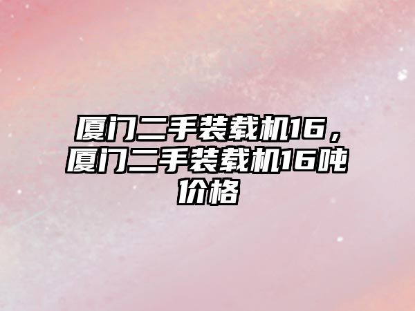 廈門二手裝載機16，廈門二手裝載機16噸價格