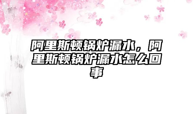 阿里斯頓鍋爐漏水，阿里斯頓鍋爐漏水怎么回事