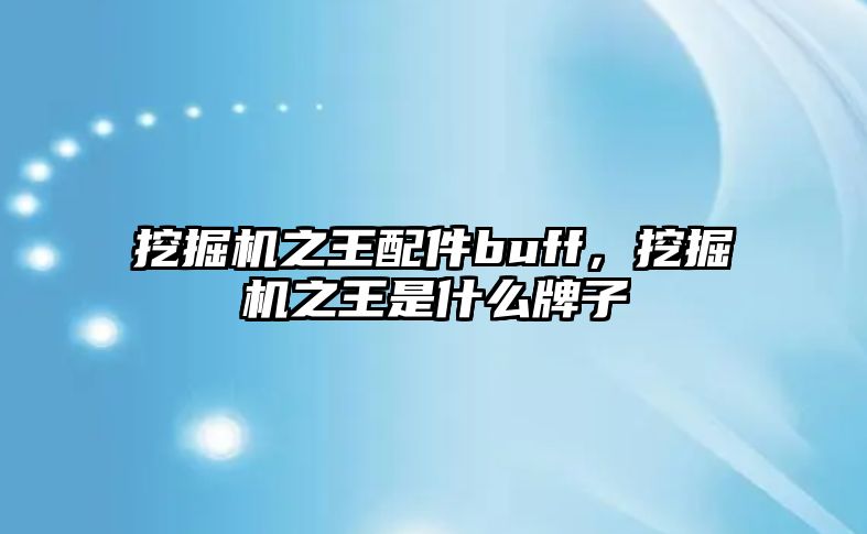 挖掘機(jī)之王配件buff，挖掘機(jī)之王是什么牌子