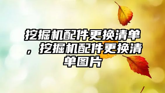 挖掘機配件更換清單，挖掘機配件更換清單圖片