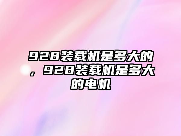 928裝載機(jī)是多大的，928裝載機(jī)是多大的電機(jī)