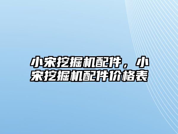 小宋挖掘機配件，小宋挖掘機配件價格表