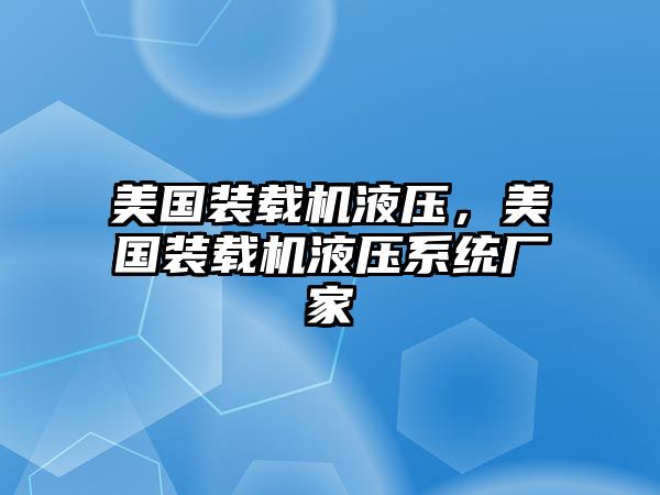 美國裝載機液壓，美國裝載機液壓系統(tǒng)廠家