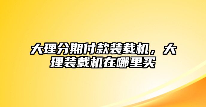 大理分期付款裝載機(jī)，大理裝載機(jī)在哪里買