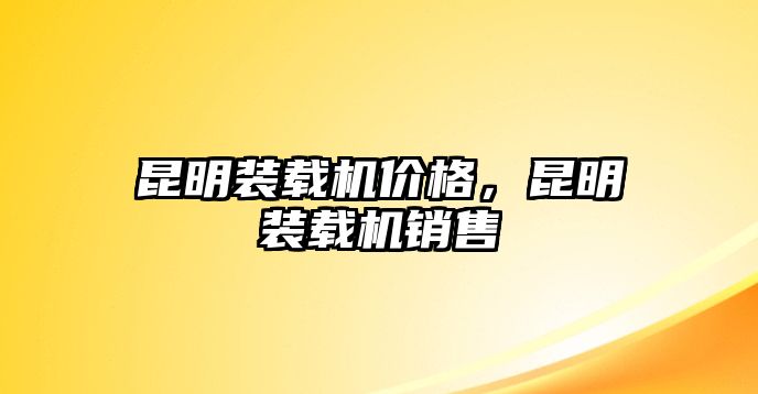 昆明裝載機(jī)價(jià)格，昆明裝載機(jī)銷售