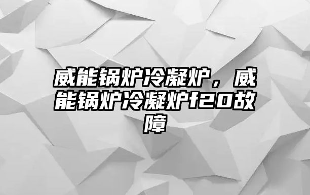 威能鍋爐冷凝爐，威能鍋爐冷凝爐f20故障