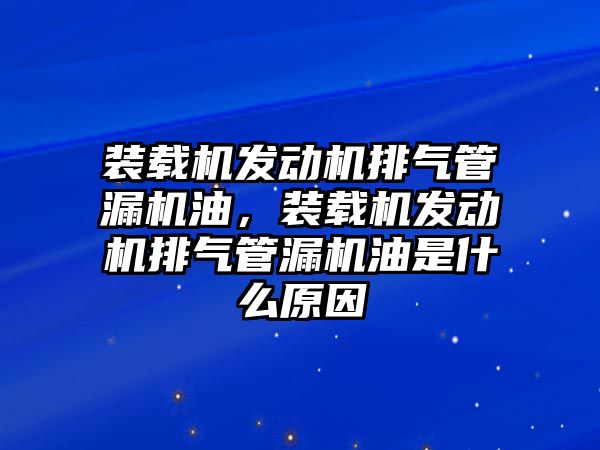 裝載機(jī)發(fā)動(dòng)機(jī)排氣管漏機(jī)油，裝載機(jī)發(fā)動(dòng)機(jī)排氣管漏機(jī)油是什么原因