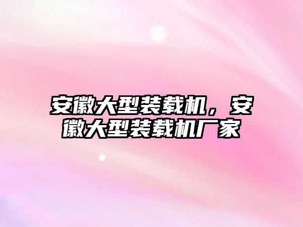 安徽大型裝載機(jī)，安徽大型裝載機(jī)廠家