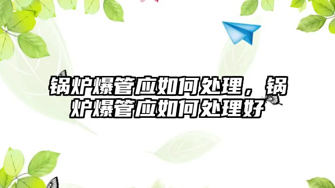 鍋爐爆管應(yīng)如何處理，鍋爐爆管應(yīng)如何處理好