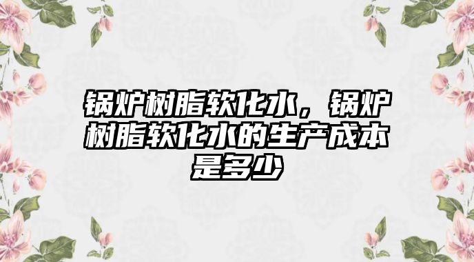 鍋爐樹脂軟化水，鍋爐樹脂軟化水的生產成本是多少