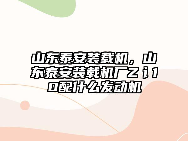 山東泰安裝載機，山東泰安裝載機廠Z讠10配什么發(fā)動機