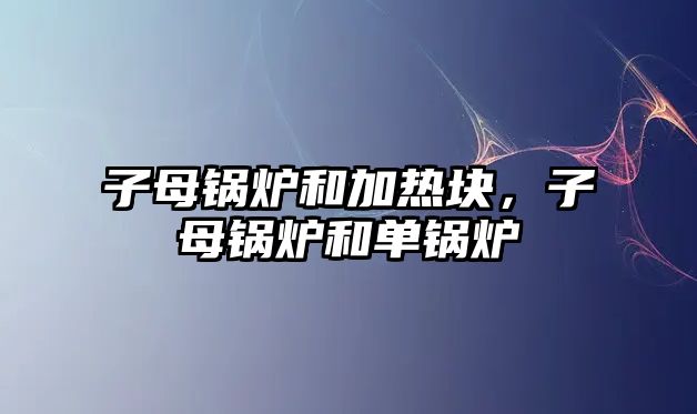 子母鍋爐和加熱塊，子母鍋爐和單鍋爐