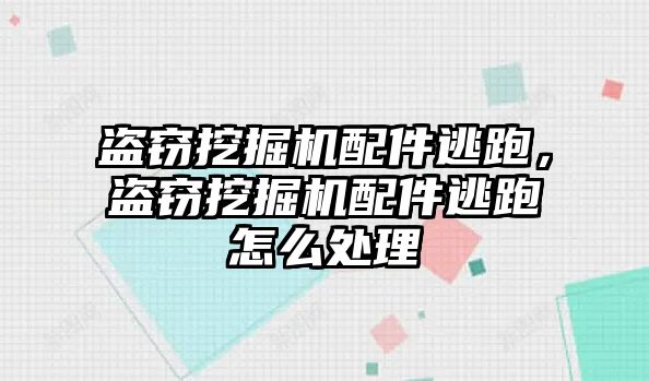 盜竊挖掘機(jī)配件逃跑，盜竊挖掘機(jī)配件逃跑怎么處理