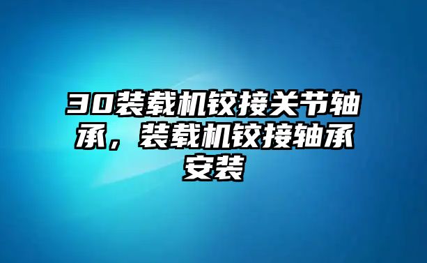 30裝載機(jī)鉸接關(guān)節(jié)軸承，裝載機(jī)鉸接軸承安裝