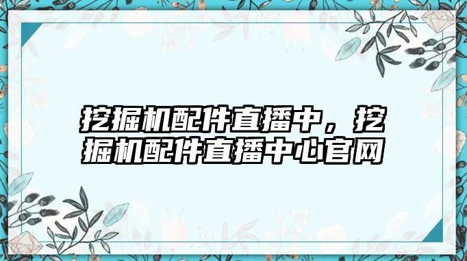 挖掘機配件直播中，挖掘機配件直播中心官網