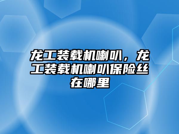 龍工裝載機(jī)喇叭，龍工裝載機(jī)喇叭保險絲在哪里