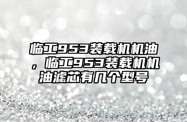 臨工953裝載機(jī)機(jī)油，臨工953裝載機(jī)機(jī)油濾芯有幾個型號