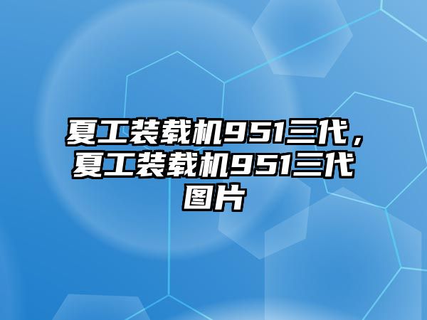 夏工裝載機(jī)951三代，夏工裝載機(jī)951三代圖片