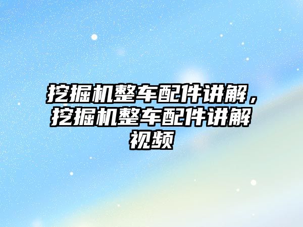 挖掘機整車配件講解，挖掘機整車配件講解視頻