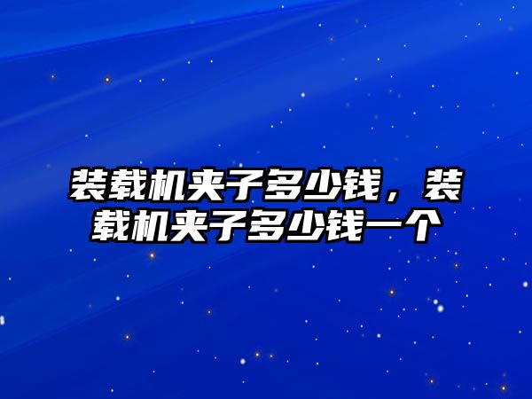 裝載機夾子多少錢，裝載機夾子多少錢一個