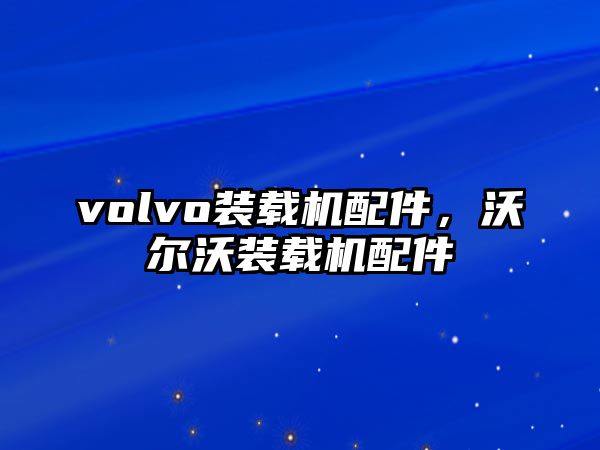 volvo裝載機配件，沃爾沃裝載機配件