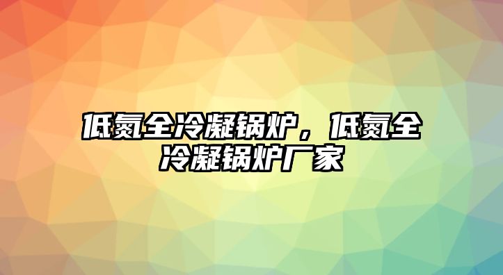 低氮全冷凝鍋爐，低氮全冷凝鍋爐廠(chǎng)家