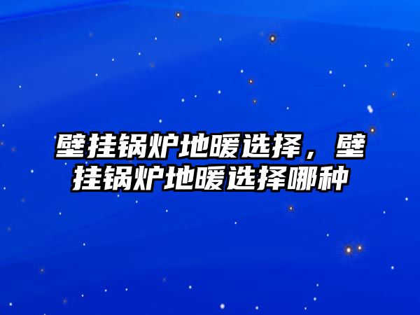 壁掛鍋爐地暖選擇，壁掛鍋爐地暖選擇哪種