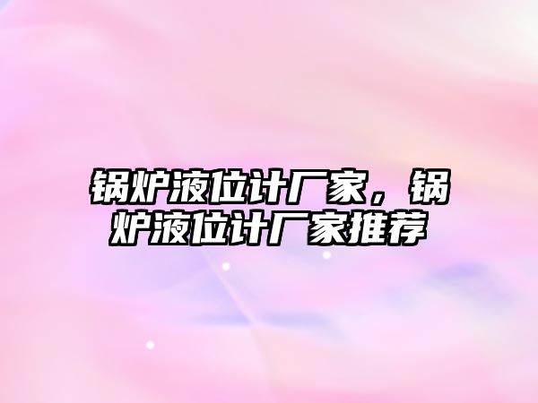 鍋爐液位計廠家，鍋爐液位計廠家推薦