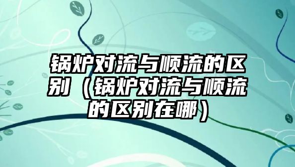 鍋爐對流與順流的區(qū)別（鍋爐對流與順流的區(qū)別在哪）