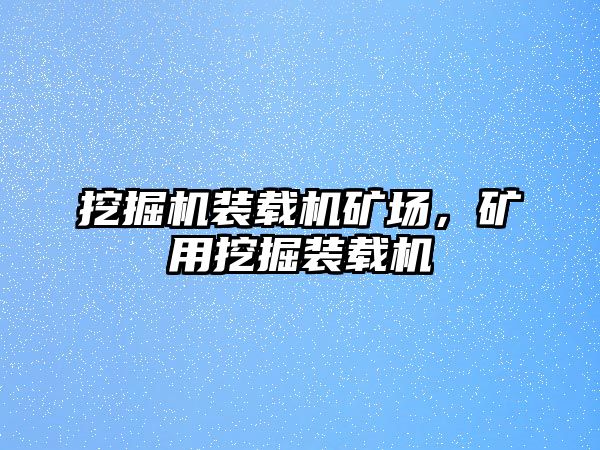 挖掘機裝載機礦場，礦用挖掘裝載機