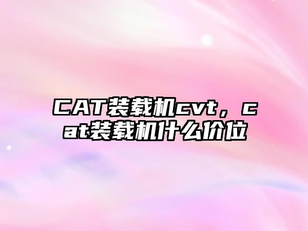 CAT裝載機(jī)cvt，cat裝載機(jī)什么價(jià)位