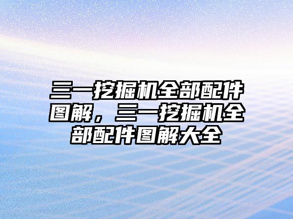 三一挖掘機(jī)全部配件圖解，三一挖掘機(jī)全部配件圖解大全