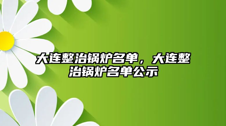 大連整治鍋爐名單，大連整治鍋爐名單公示