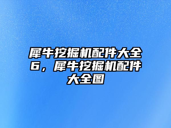 犀牛挖掘機(jī)配件大全6，犀牛挖掘機(jī)配件大全圖