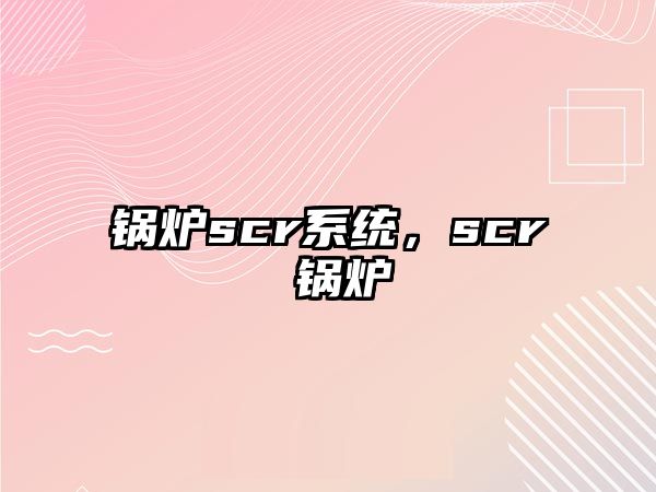 鍋爐scr系統(tǒng)，scr 鍋爐