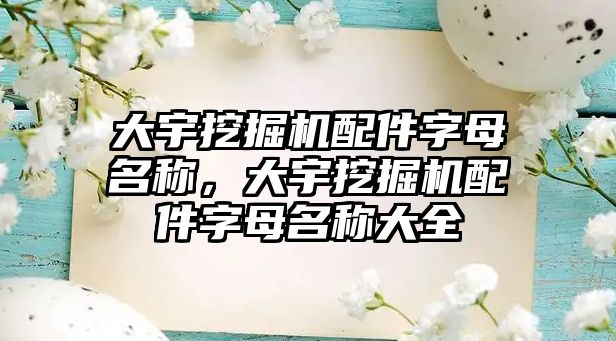 大宇挖掘機配件字母名稱，大宇挖掘機配件字母名稱大全