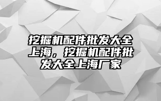 挖掘機配件批發(fā)大全上海，挖掘機配件批發(fā)大全上海廠家