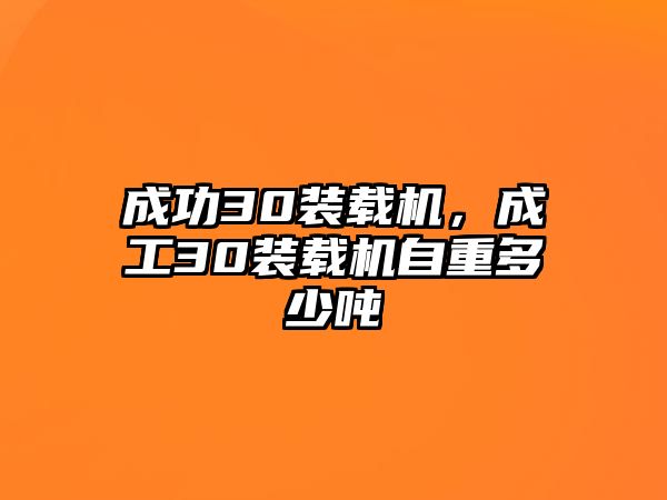 成功30裝載機(jī)，成工30裝載機(jī)自重多少噸