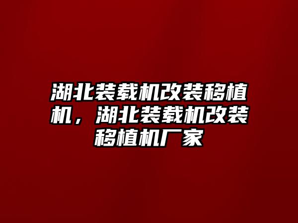 湖北裝載機(jī)改裝移植機(jī)，湖北裝載機(jī)改裝移植機(jī)廠家