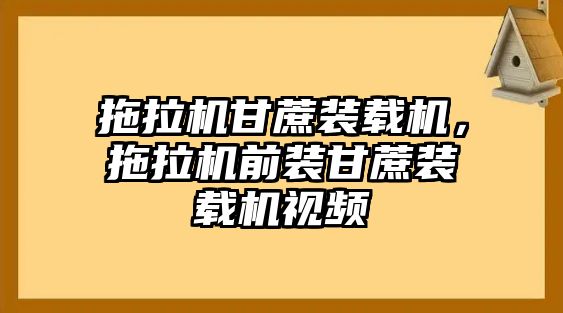 拖拉機甘蔗裝載機，拖拉機前裝甘蔗裝載機視頻