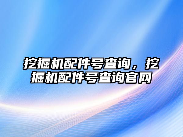 挖掘機配件號查詢，挖掘機配件號查詢官網(wǎng)