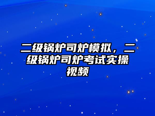 二級(jí)鍋爐司爐模擬，二級(jí)鍋爐司爐考試實(shí)操視頻