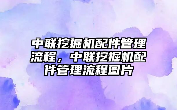 中聯(lián)挖掘機(jī)配件管理流程，中聯(lián)挖掘機(jī)配件管理流程圖片