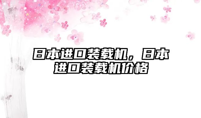 日本進(jìn)口裝載機(jī)，日本進(jìn)口裝載機(jī)價(jià)格