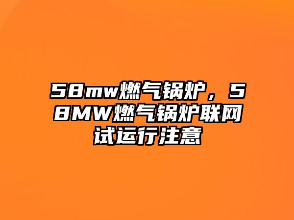 58mw燃?xì)忮仩t，58MW燃?xì)忮仩t聯(lián)網(wǎng)試運(yùn)行注意